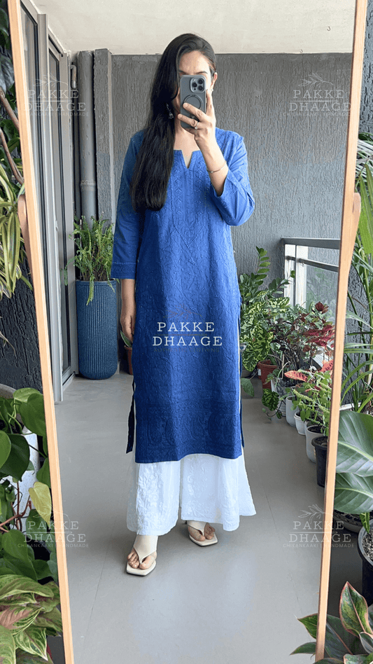 Muskaan Pure Mulmul Cotton Kurta Ombre Pink Yarrow
