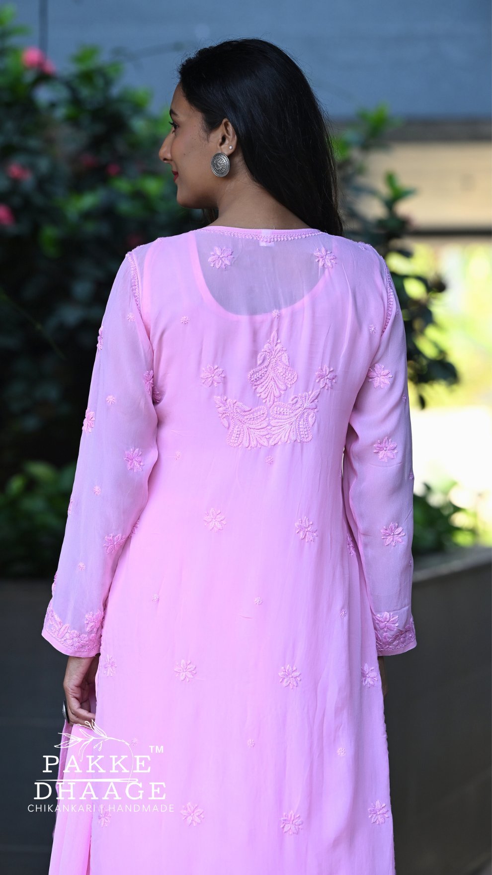 Nazakat Pure Viscose Georgette Kurtas & Sets Blush Petal