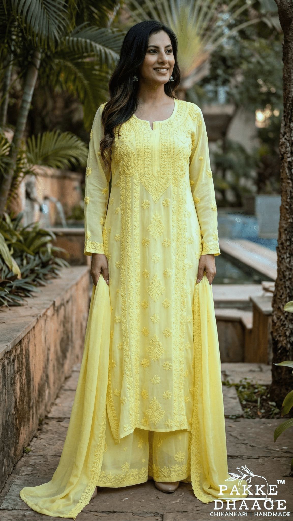 Nazakat Pure Viscose Georgette Kurtas & Sets Soft Primrose