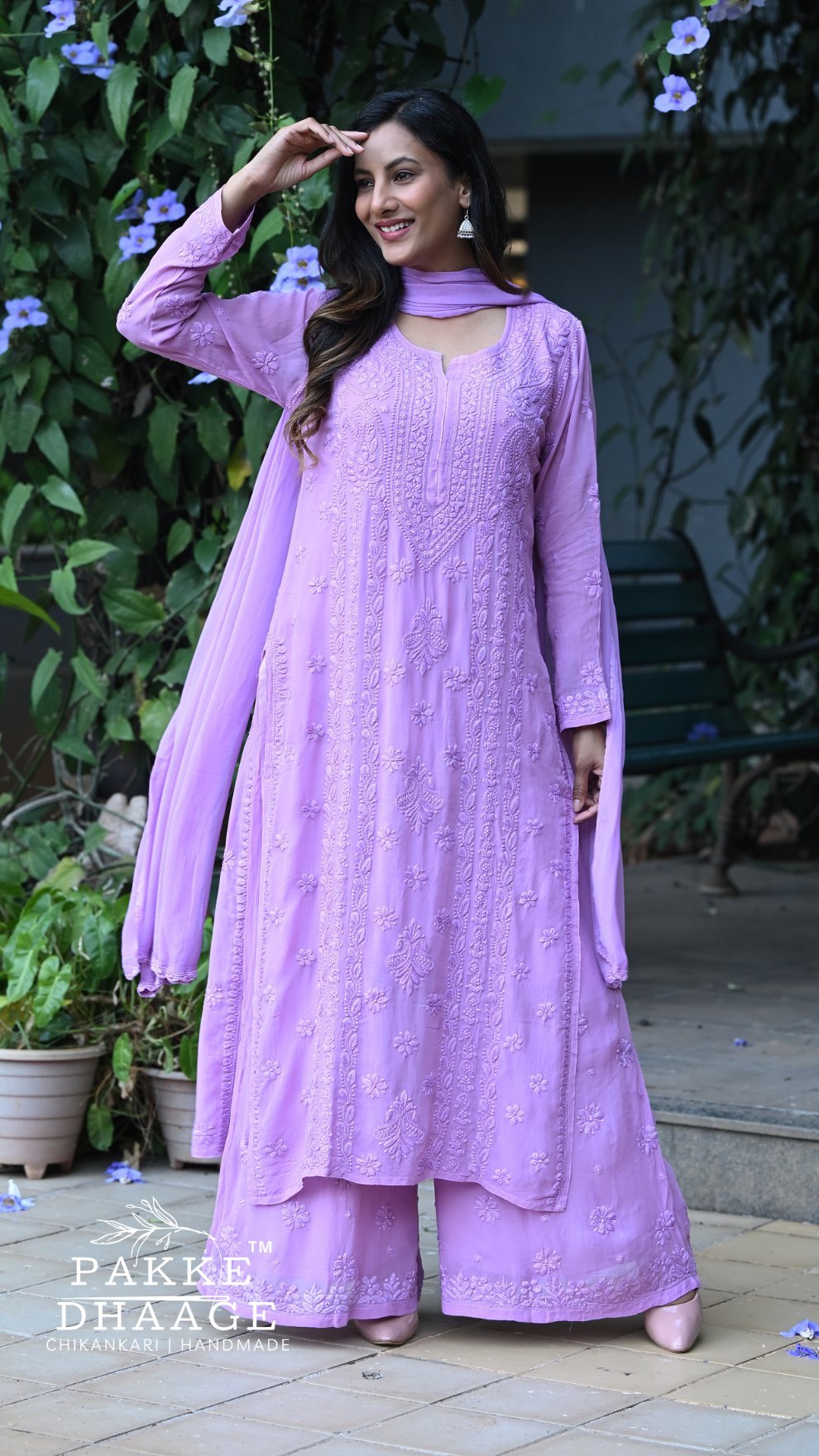 Nazakat Pure Viscose Georgette Kurtas & Sets Wisteria Lilac