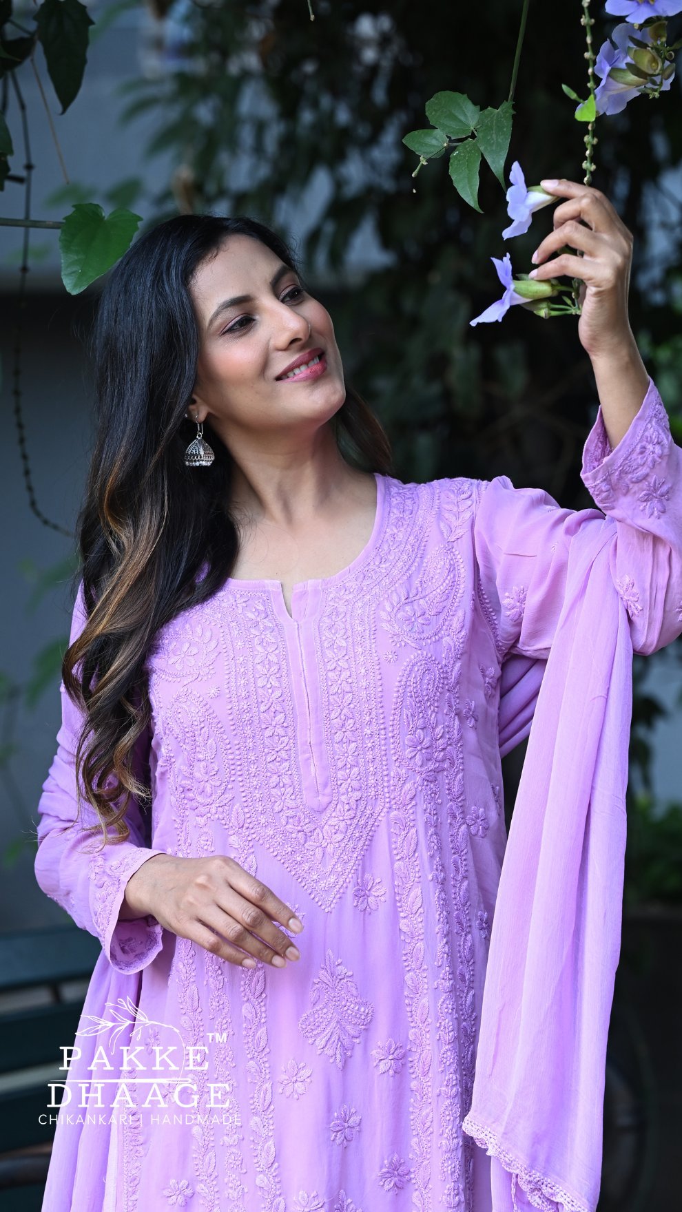 Nazakat Pure Viscose Georgette Kurtas & Sets Wisteria Lilac