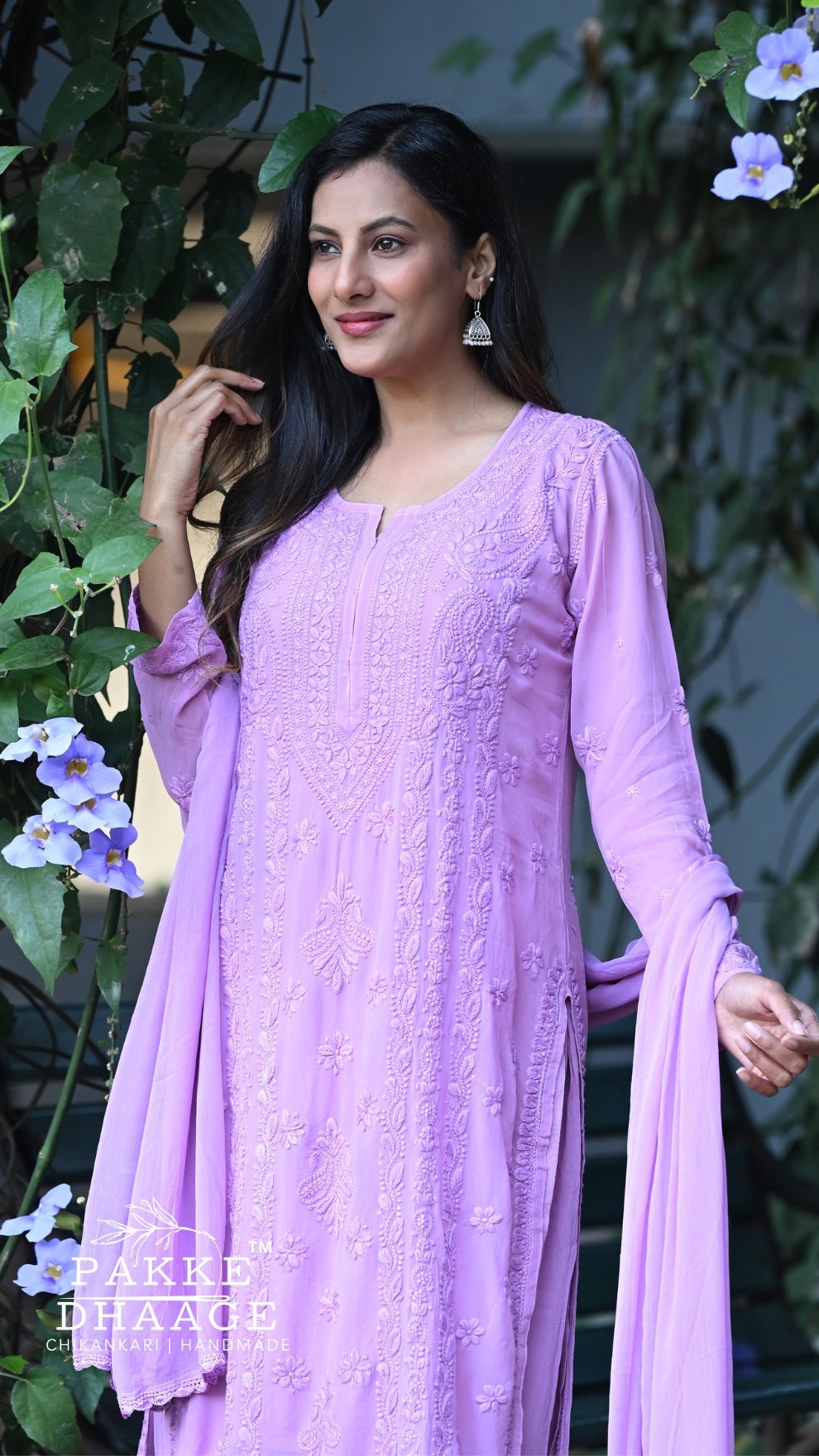 Nazakat Pure Viscose Georgette Kurtas & Sets Wisteria Lilac