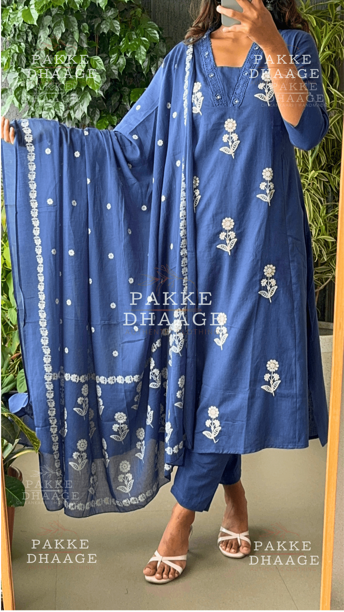 Needle Art Embroidered 3-Pc Suit Set - Royal Blue