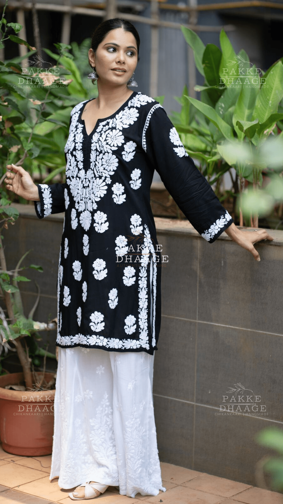 Nyra Premium Pure Modal Knee Length Kurta - Black