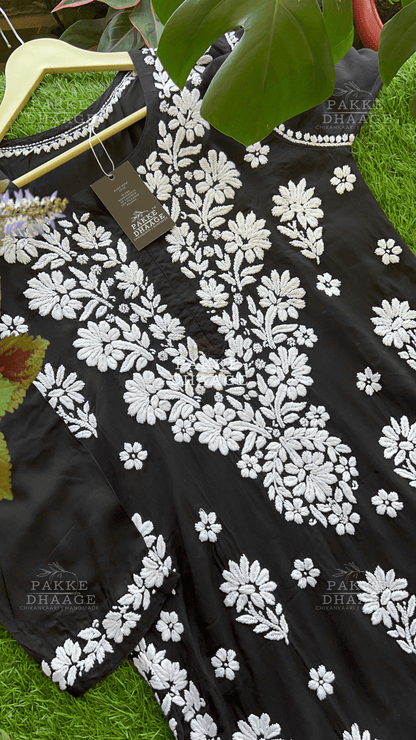 Nyra Premium Pure Modal Kurta - Black