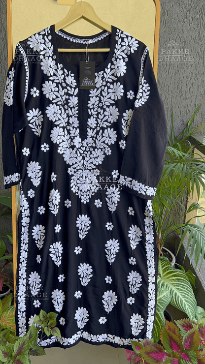 Nyra Premium Pure Modal Kurta - Black