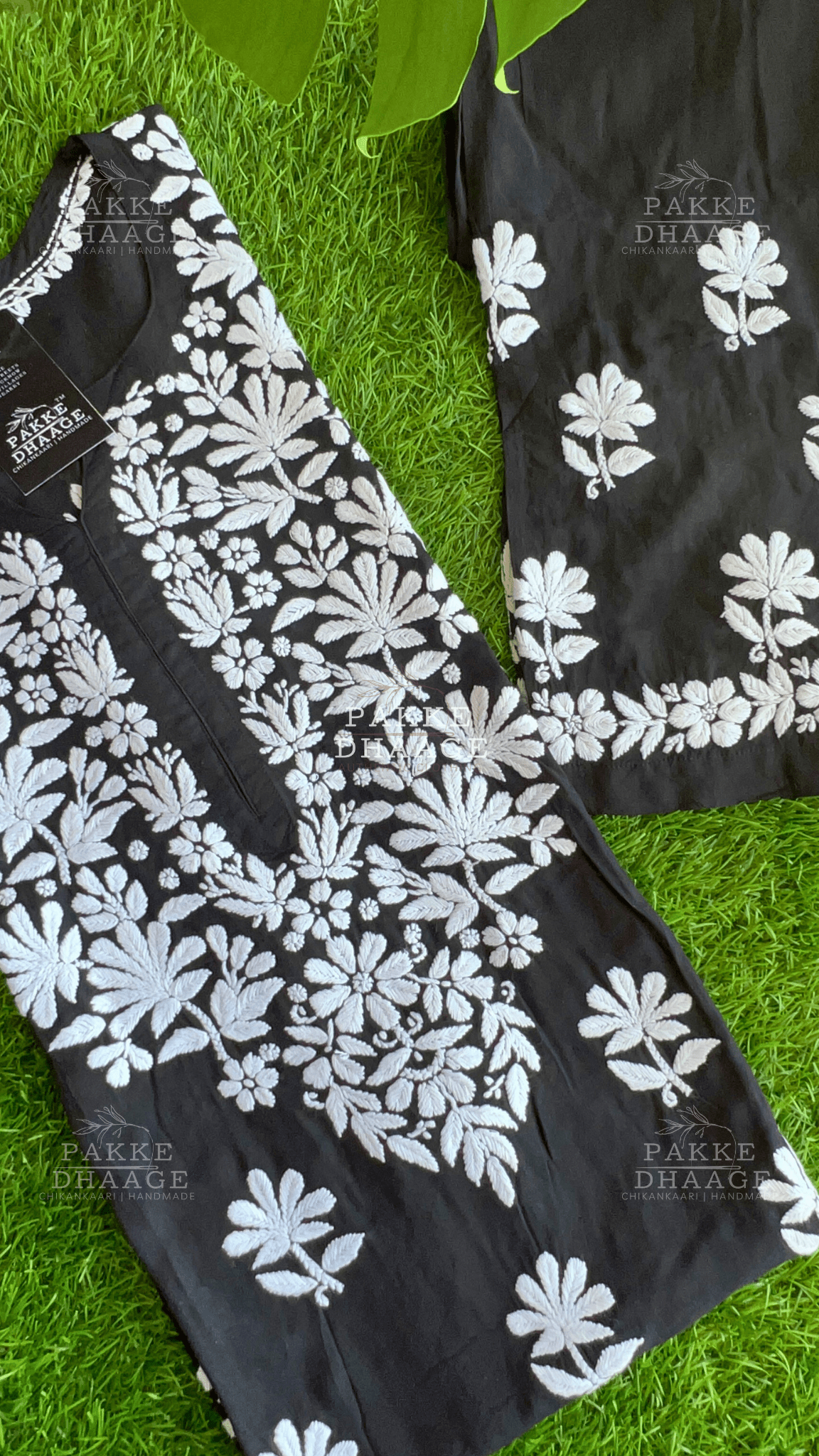 Nyra Premium Pure Modal Kurta Palazzo Set - Black