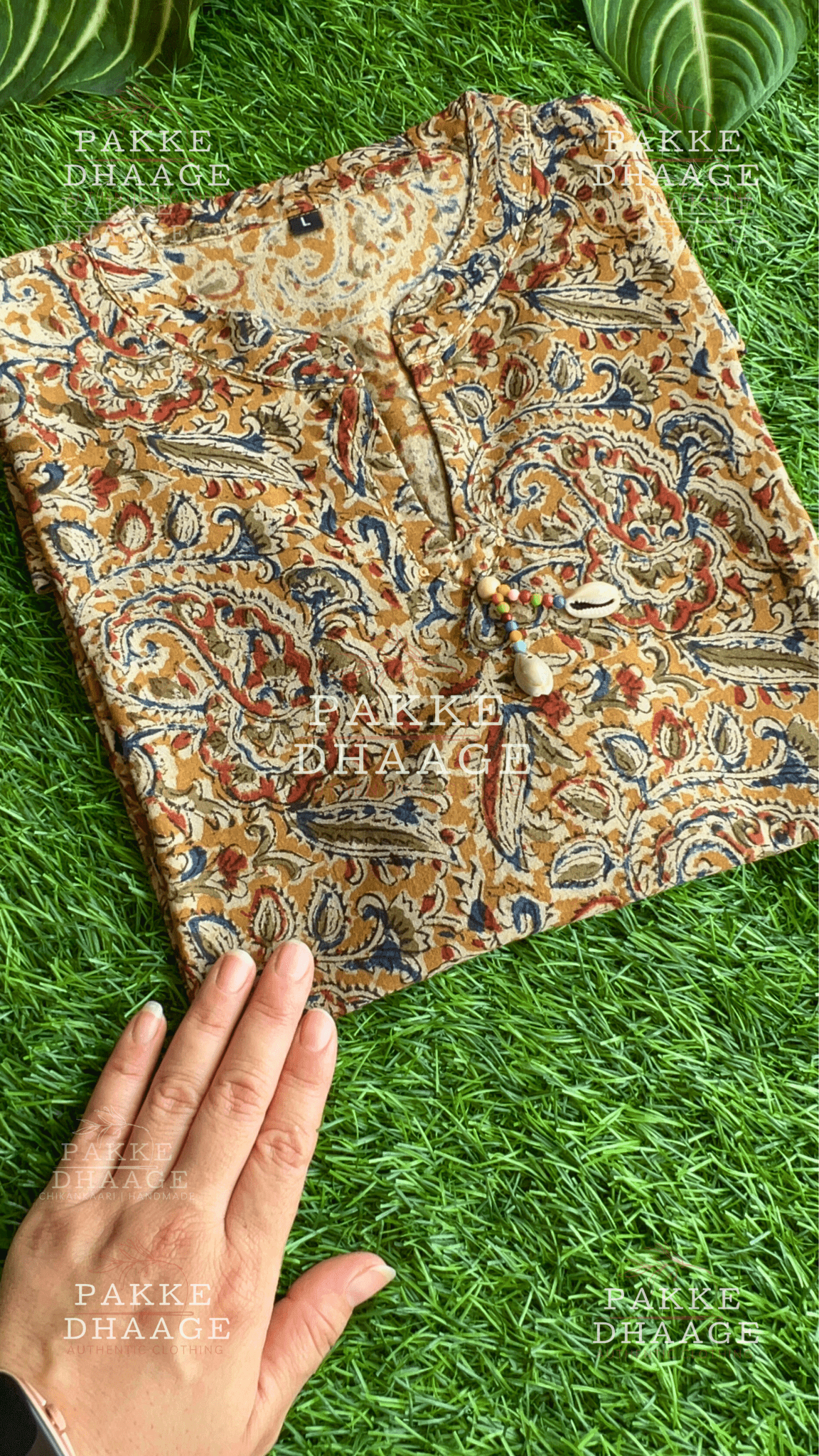 Print Poetry Ajrakh Short Kurtis - Mustard
