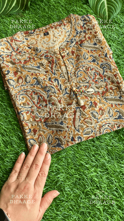 Print Poetry Ajrakh Short Kurtis - Mustard