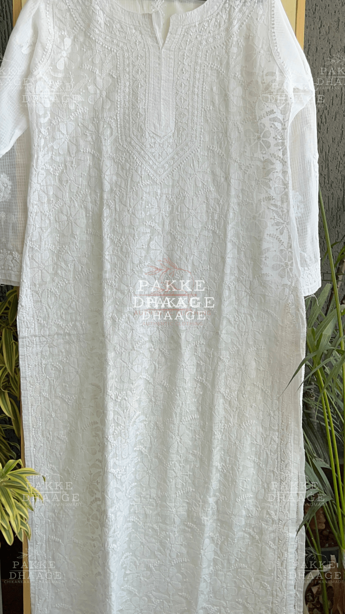 Pure Kota Doria Kurta - White