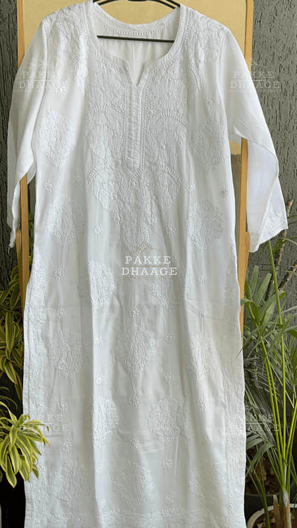 Pure Mulmul Cotton Kurta - Classic White