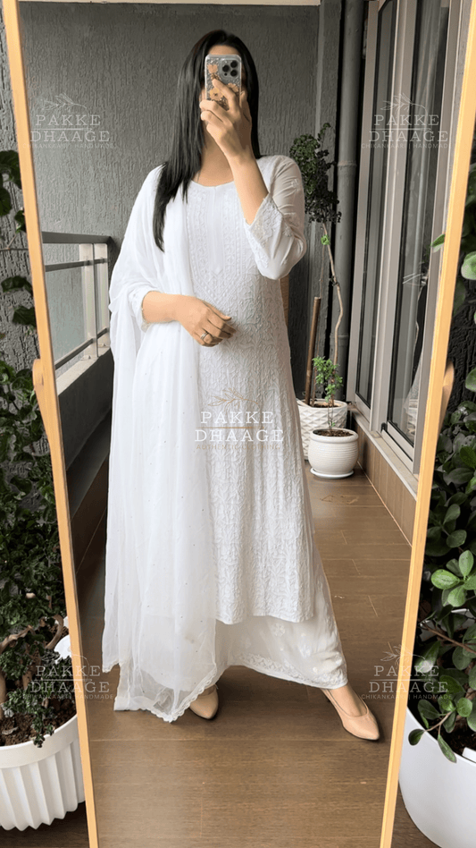 Roohani Georgette Kurta & Kurta Sets - Classic White