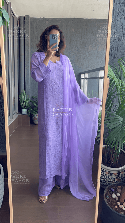 Roohani Georgette Kurta & Kurta Sets - Lavender