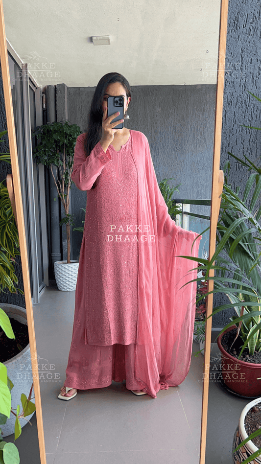 Roohani Georgette Kurta & Kurta Sets - Mocha Brown