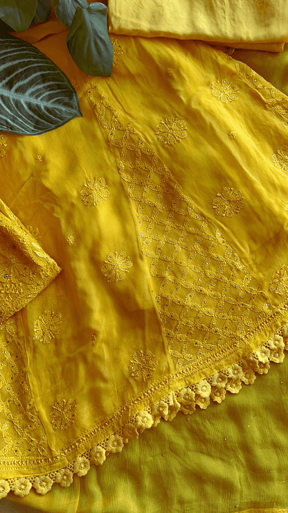 Roohani Pure Viscose Georgette Kurta & Kurta Sets - Canary Yellow