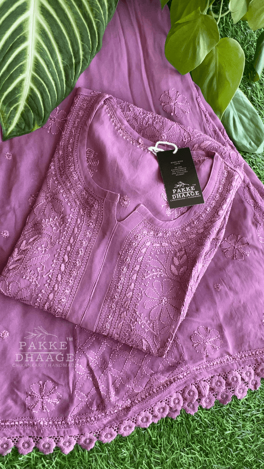 Roohani Pure Viscose Georgette Kurta & Kurta Sets - Mesmerising Mauve