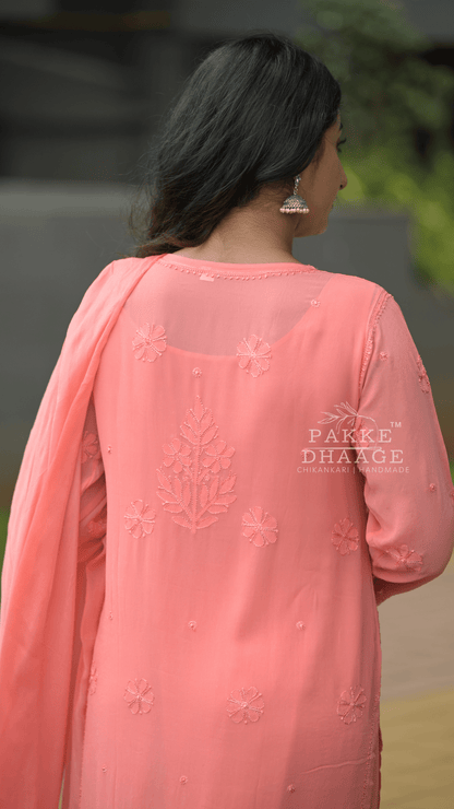 Roohani Pure Viscose Georgette Kurta & Kurta Sets - Morning Mauve
