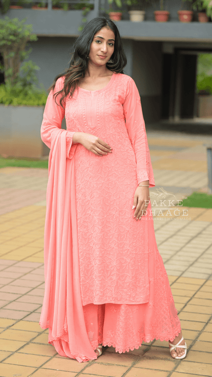 Roohani Pure Viscose Georgette Kurta & Kurta Sets - Morning Mauve