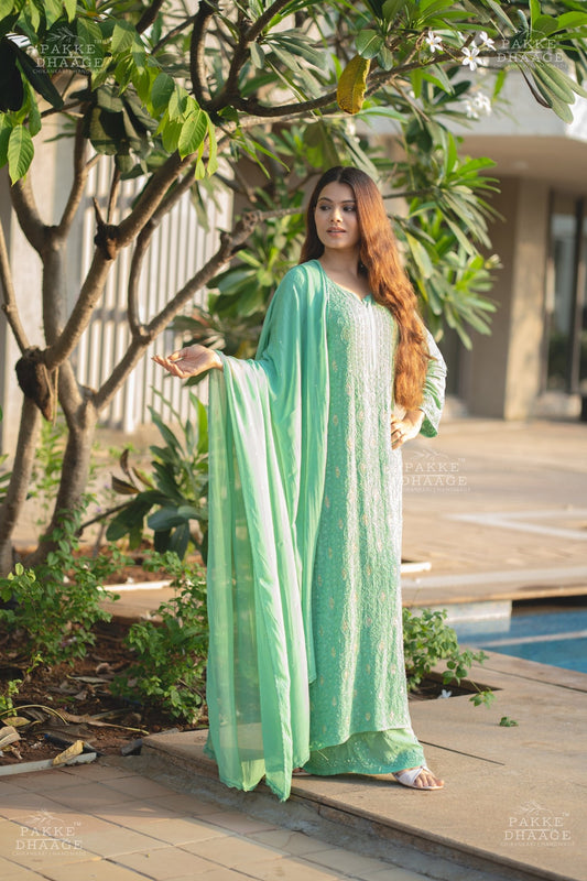 Roohani Pure Viscose Georgette Kurta & Kurta Sets - Stunning Sage Green