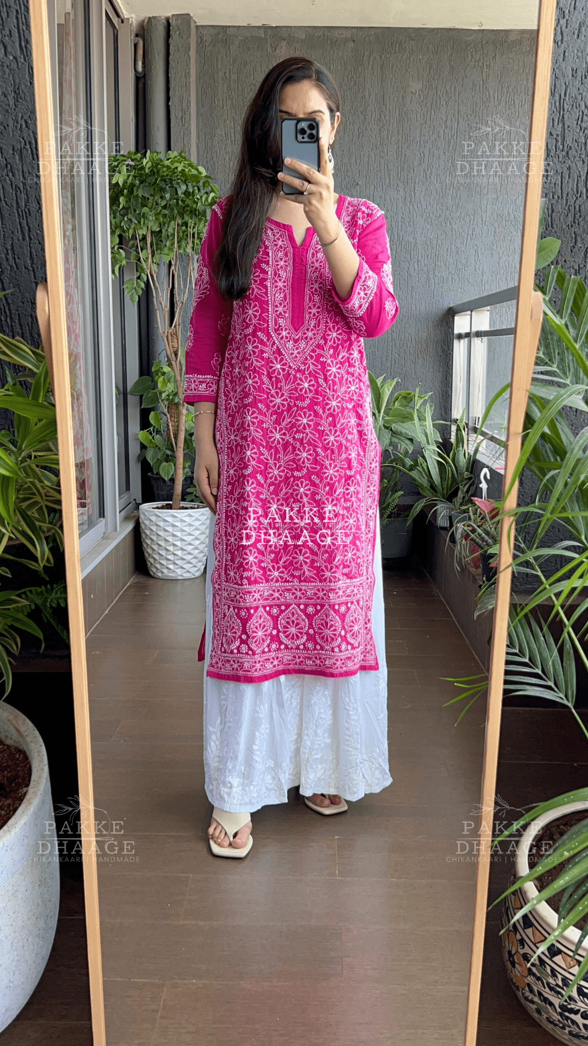 Roohi Pure Mulmul Cotton Kurta - Love Potion Pink