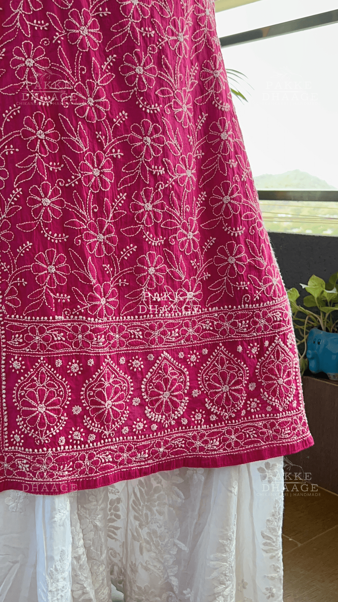 Roohi Pure Mulmul Cotton Kurta - Love Potion Pink