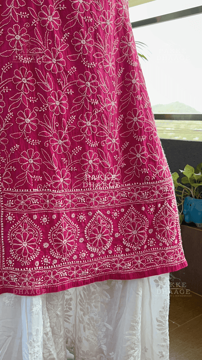 Roohi Pure Mulmul Cotton Kurta - Love Potion Pink
