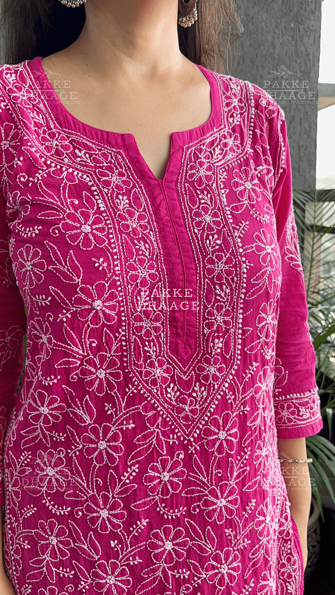Roohi Pure Mulmul Cotton Kurta - Love Potion Pink
