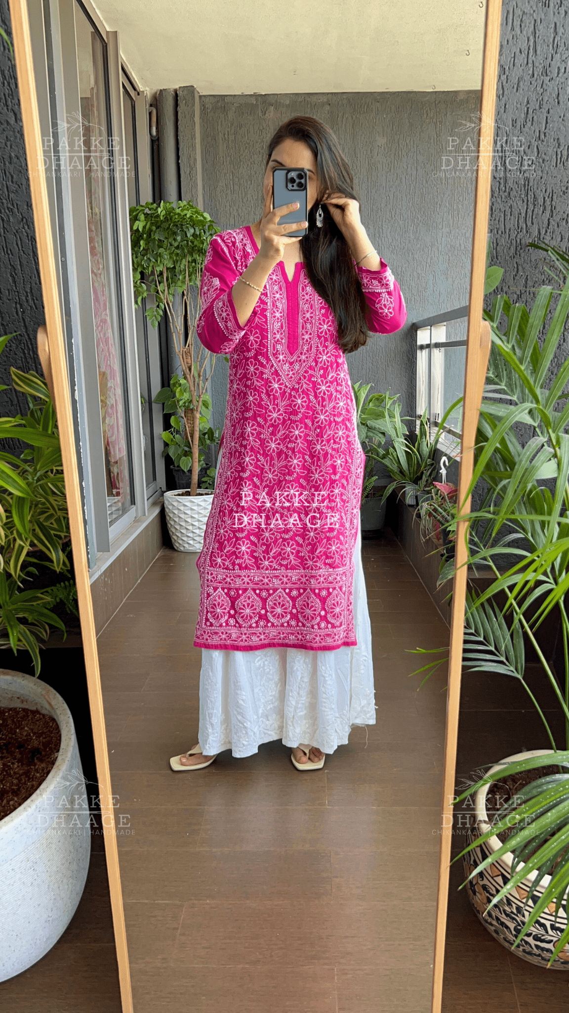 Roohi Pure Mulmul Cotton Kurta - Love Potion Pink