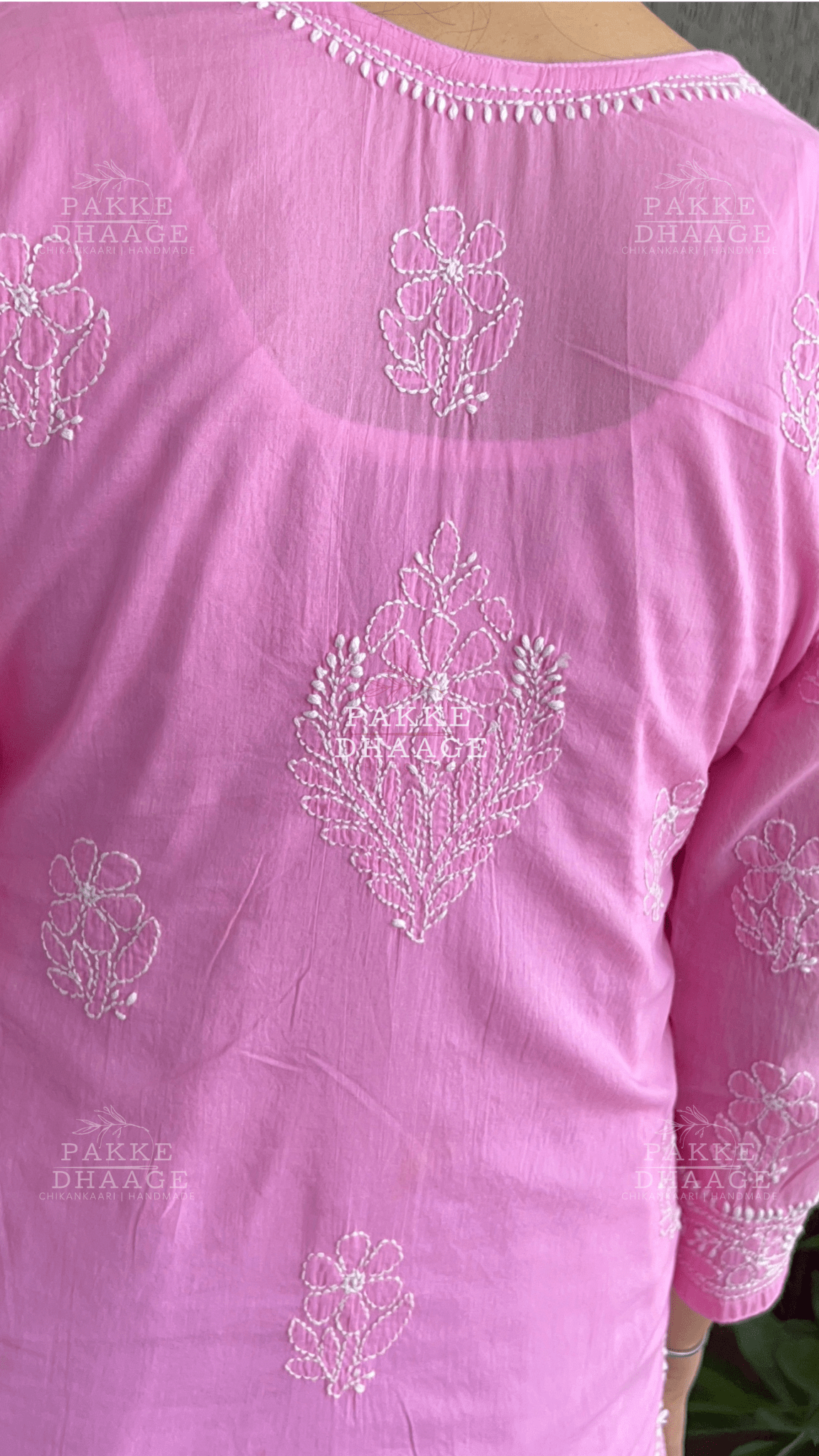 Roohi Pure Mulmul Cotton Kurta - Pink