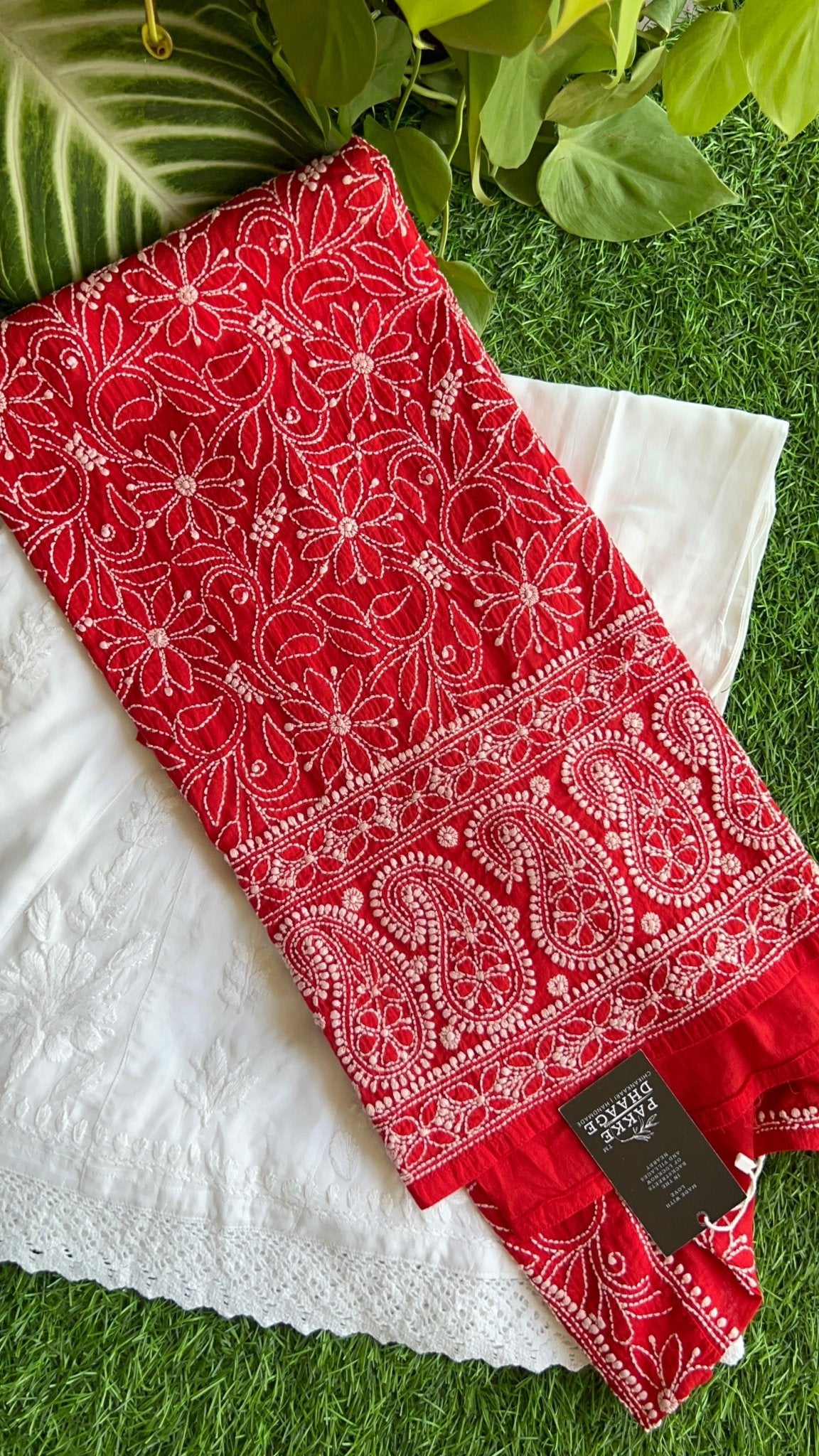 Roohi Pure Mulmul Cotton Kurta - Red Rouge