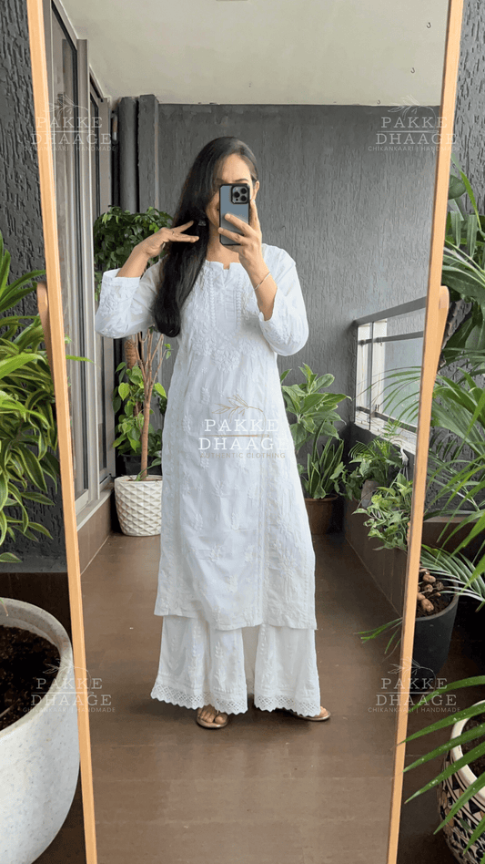 Sahar Pure Mulmul Kurta - White