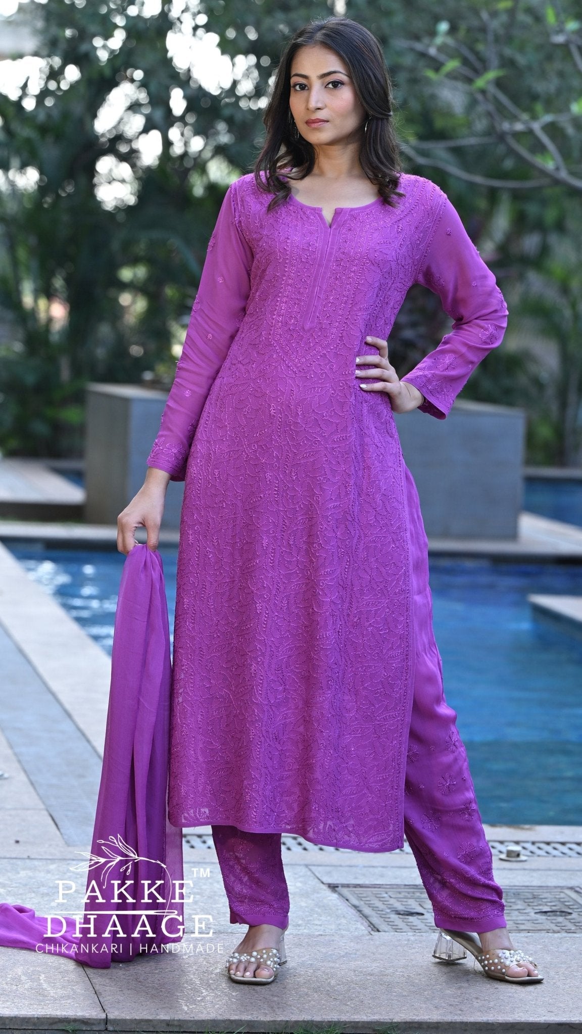 Sahiba Pure Viscose Kurta & Kurta Sets - Amethyst Magenta