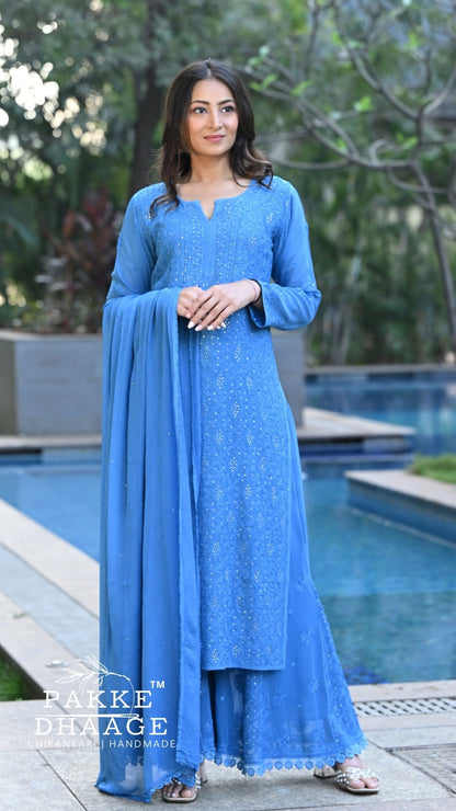 Sahiba Pure Viscose Kurta & Kurta Sets - Cerulean Blue