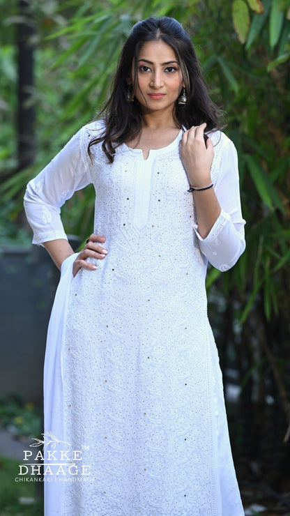 Sahiba Pure Viscose Kurta & Kurta Sets - Classic White