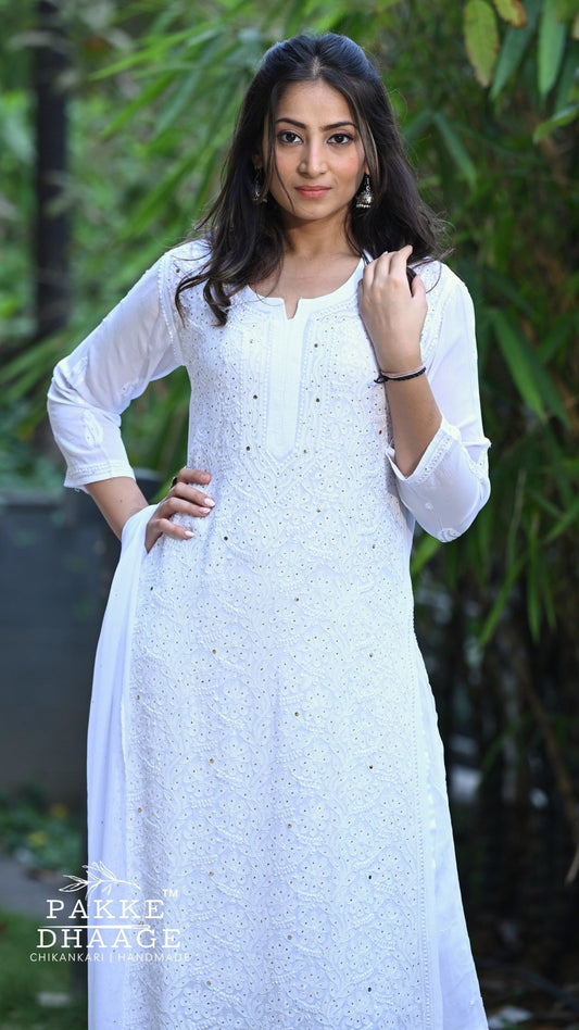Sahiba Pure Viscose Kurta & Kurta Sets - Classic White