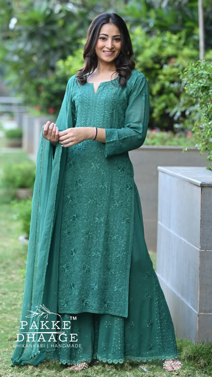 Sahiba Pure Viscose Kurta & Kurta Sets - Emerald Green