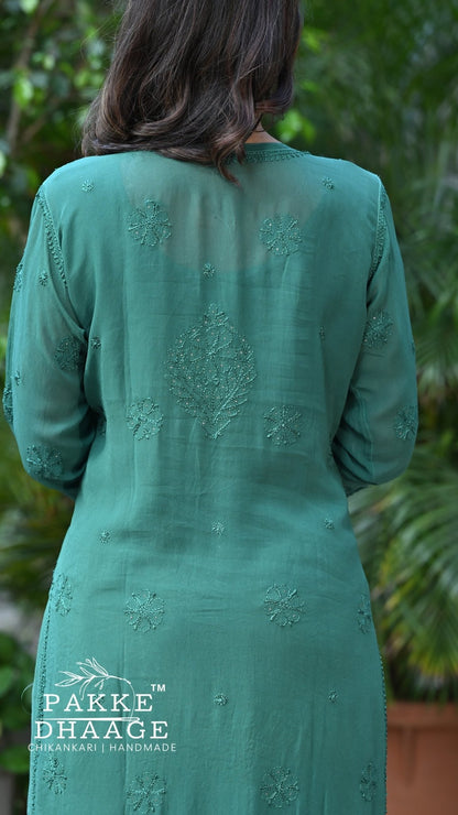 Sahiba Pure Viscose Kurta & Kurta Sets - Emerald Green