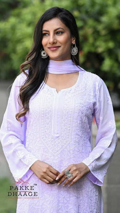 Sahiba Pure Viscose Kurta & Kurta Sets - Moonlit Lilac