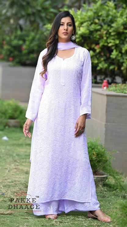 Sahiba Pure Viscose Kurta & Kurta Sets - Moonlit Lilac