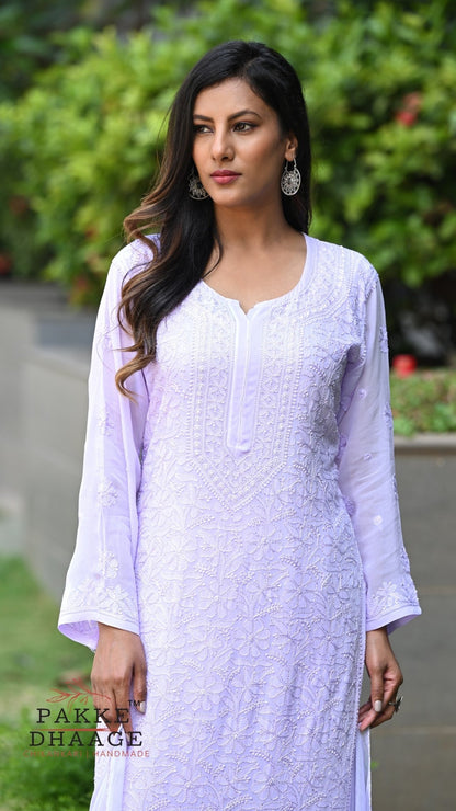 Sahiba Pure Viscose Kurta & Kurta Sets - Moonlit Lilac