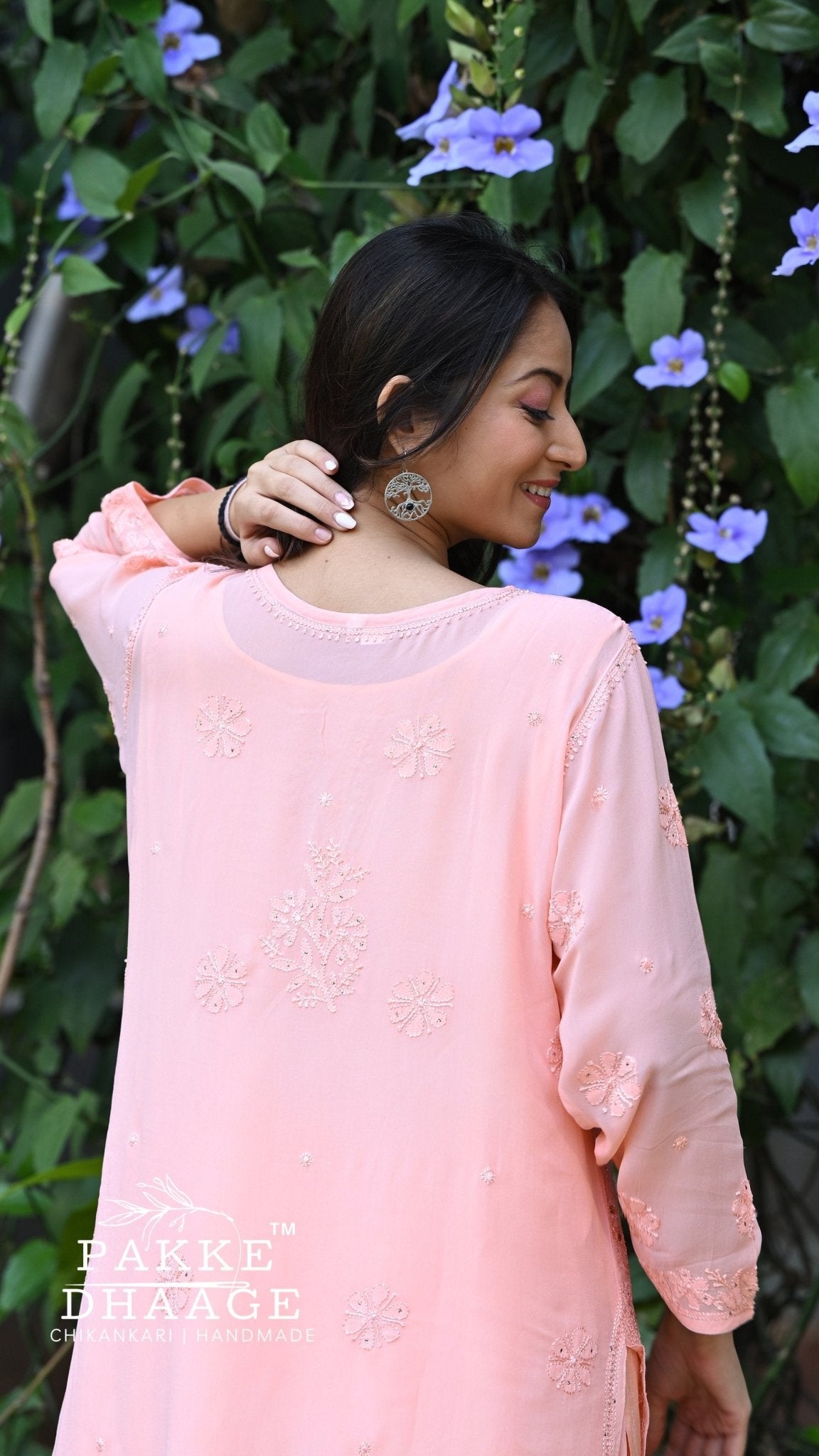 Sahiba Pure Viscose Kurta & Kurta Sets - Peach Blossom