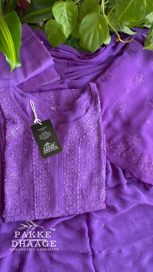 Sahiba Pure Viscose Kurta & Kurta Sets - Royal Purple