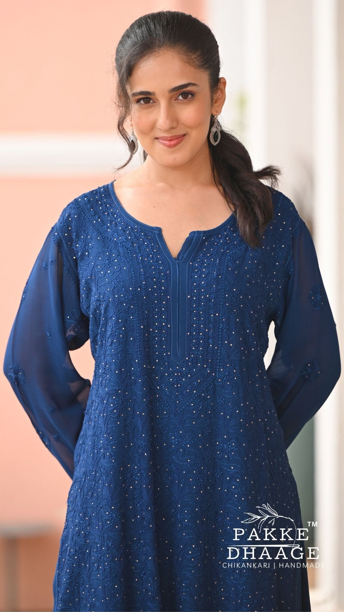 Sahiba Pure Viscose Kurta & Kurta Sets - Space Blue