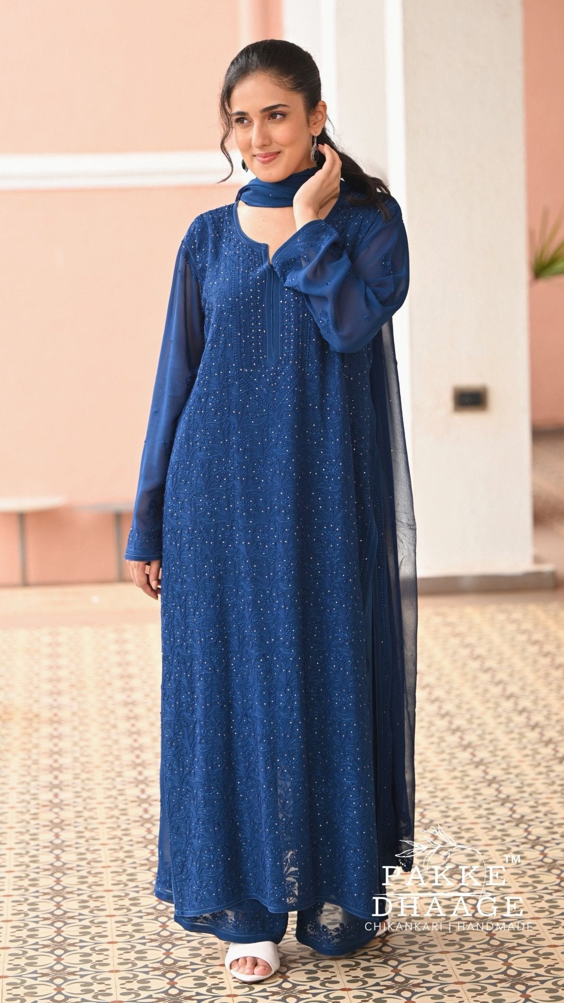 Sahiba Pure Viscose Kurta & Kurta Sets - Space Blue