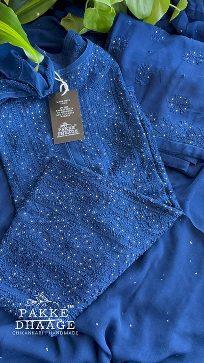 Sahiba Pure Viscose Kurta & Kurta Sets - Space Blue