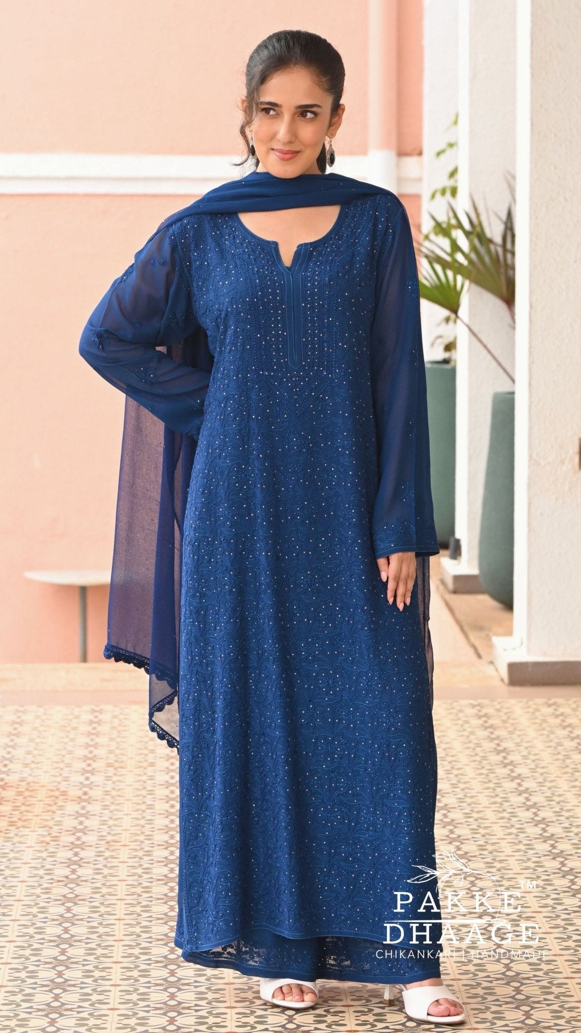 Sahiba Pure Viscose Kurta & Kurta Sets - Space Blue