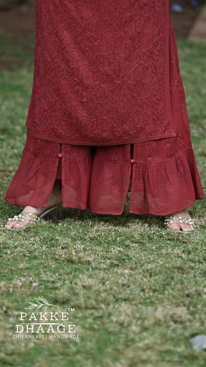Sahiba Pure Viscose Kurta & Kurta Sets - Terracotta Brown