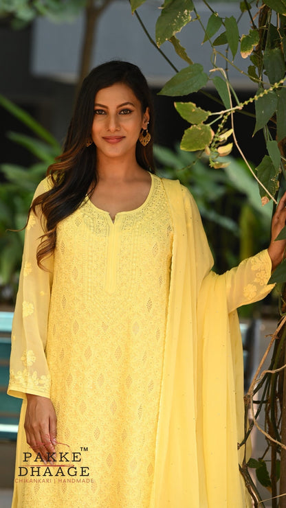 Sahiba Pure Viscose Kurta & Kurta Sets - Turmeric Silk