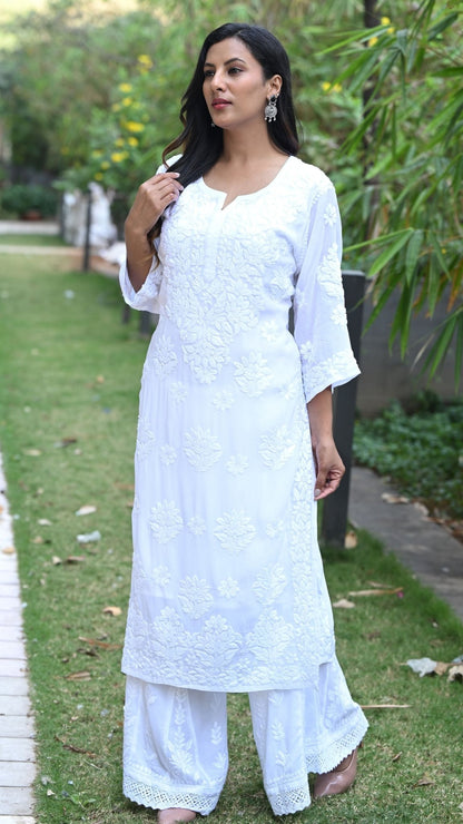Seher Pure Crepe Kurta - Classic White