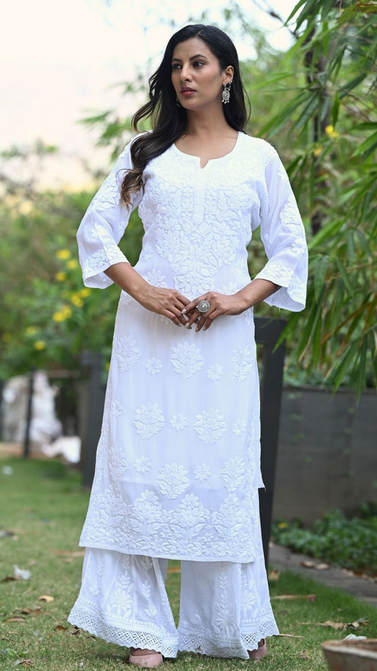 Seher Pure Crepe Kurta - Classic White